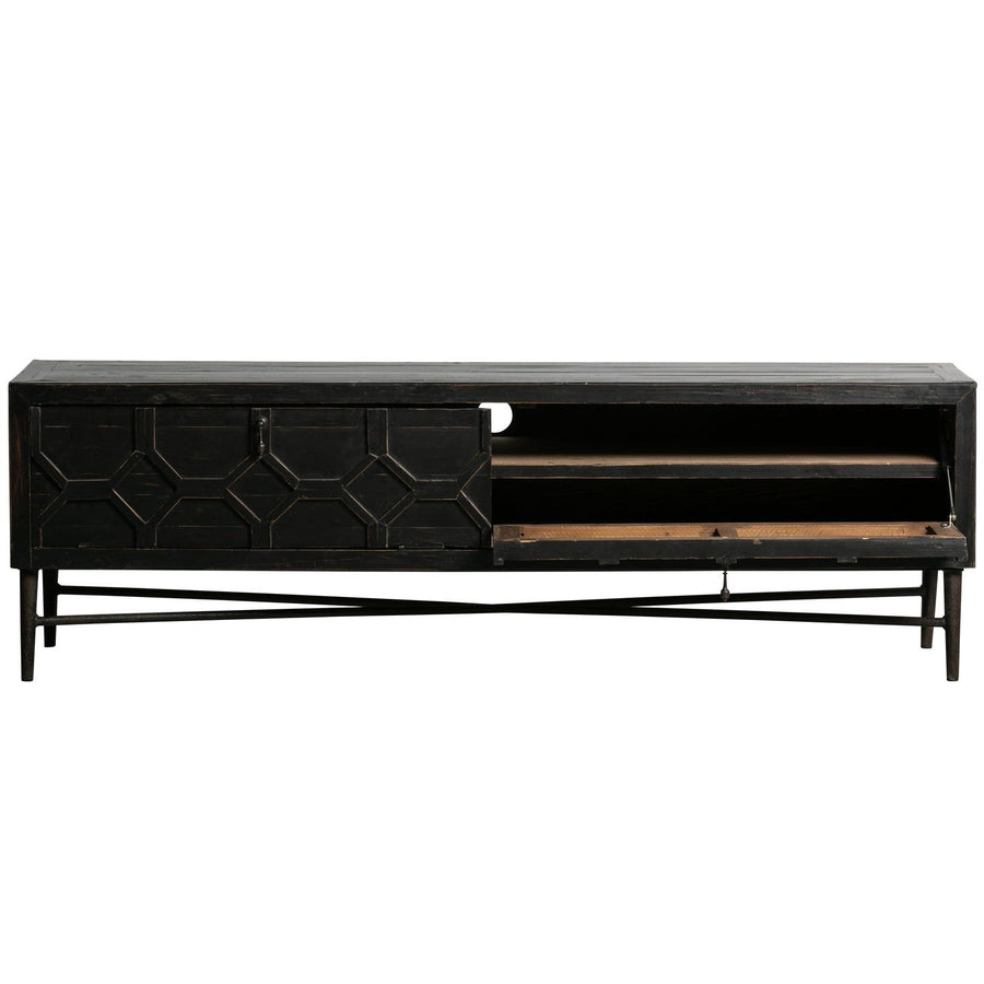 BEQUEST TV MEUBEL HOUT ZWART 160 CM