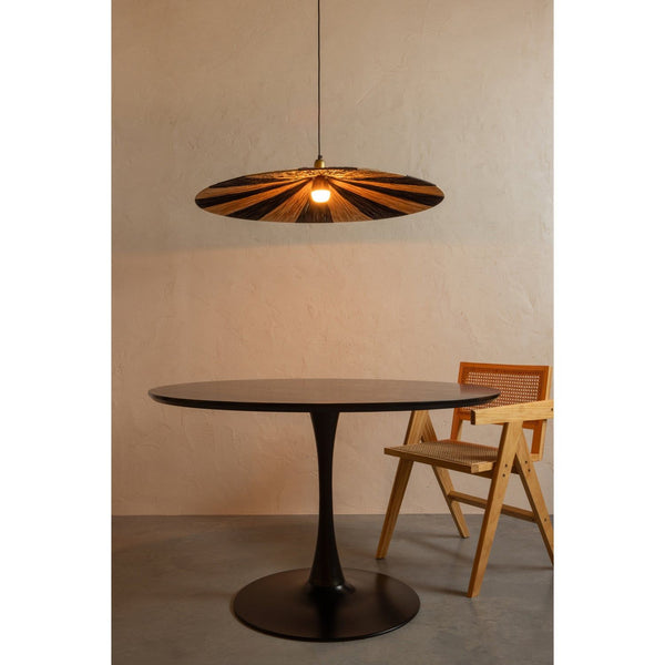 SAMMY EETTAFEL TROMPETVOET ROND MDF ZWART O120 CM