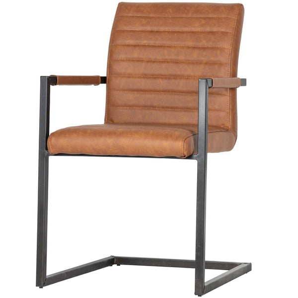 BAS EETKAMERSTOEL PU COGNAC (set of 2)