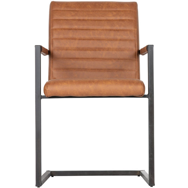 BAS EETKAMERSTOEL PU COGNAC (set of 2)