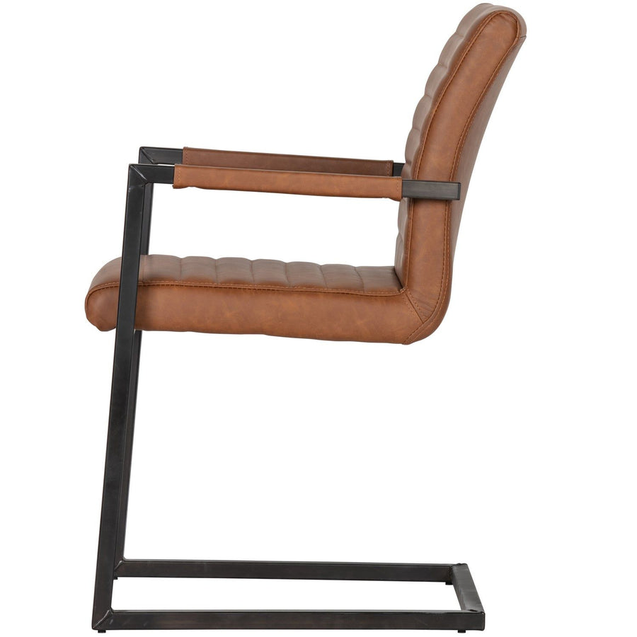 BAS EETKAMERSTOEL PU COGNAC (set of 2)