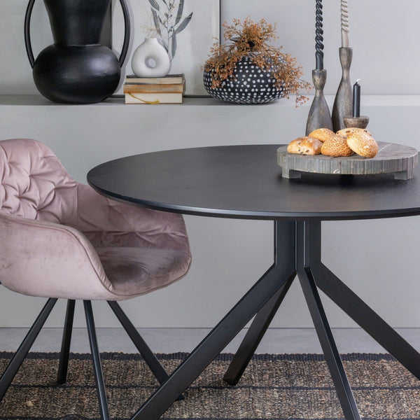 BRUNO EETTAFEL ROND MDF ZWART O120 CM