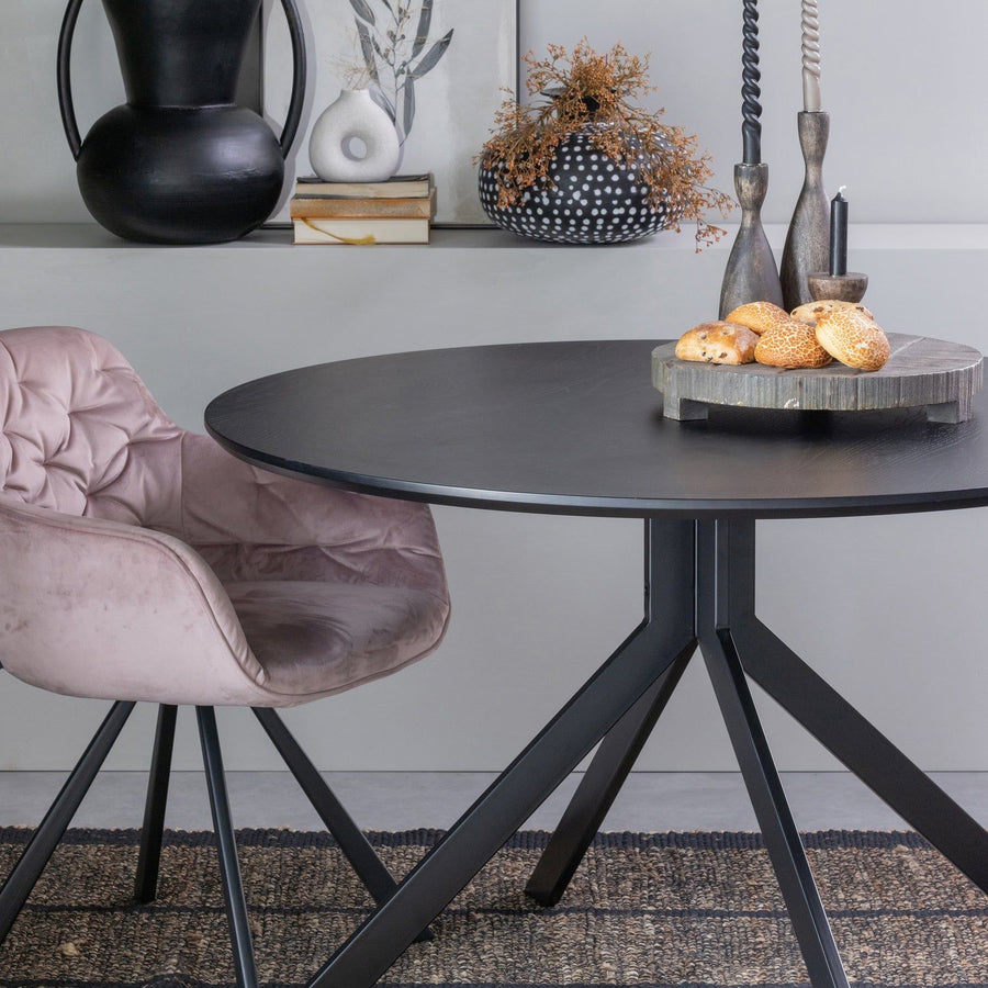 BRUNO EETTAFEL ROND MDF ZWART O120 CM