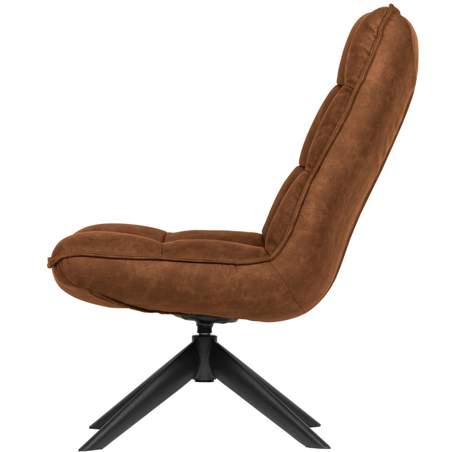 JOUKE DRAAIFAUTEUIL LEERLOOK COGNAC