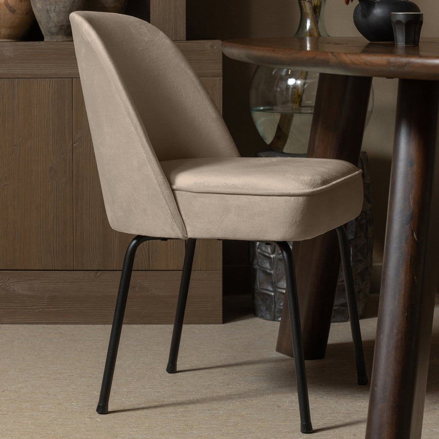 VOGUE EETKAMERSTOEL VELVET KHAKI (set of 2)