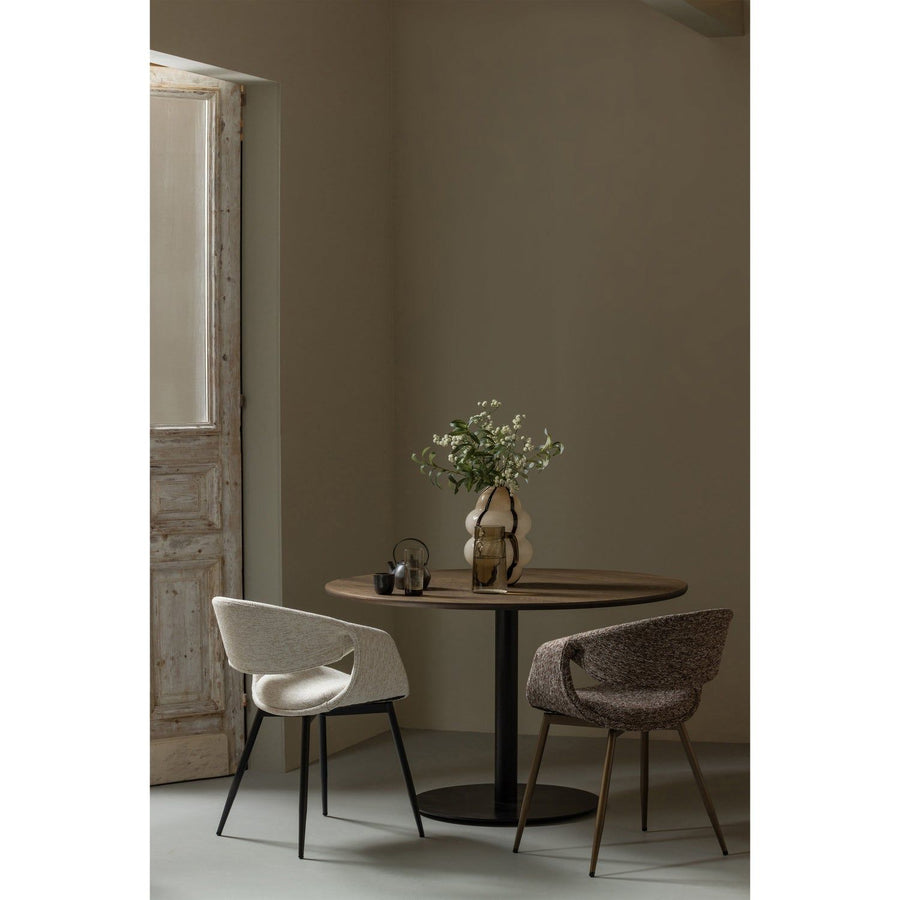 YOSSI EETKAMERSTOEL NATUREL MET METALEN POOT ZWART (set of 2)