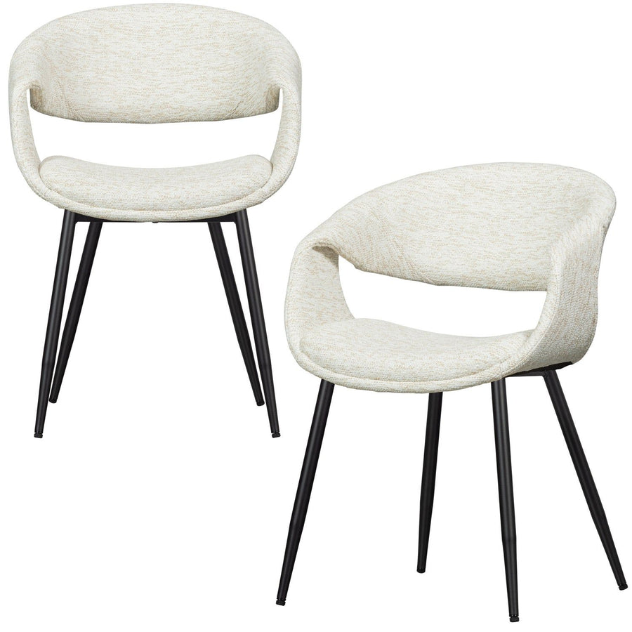 YOSSI EETKAMERSTOEL NATUREL MET METALEN POOT ZWART (set of 2)