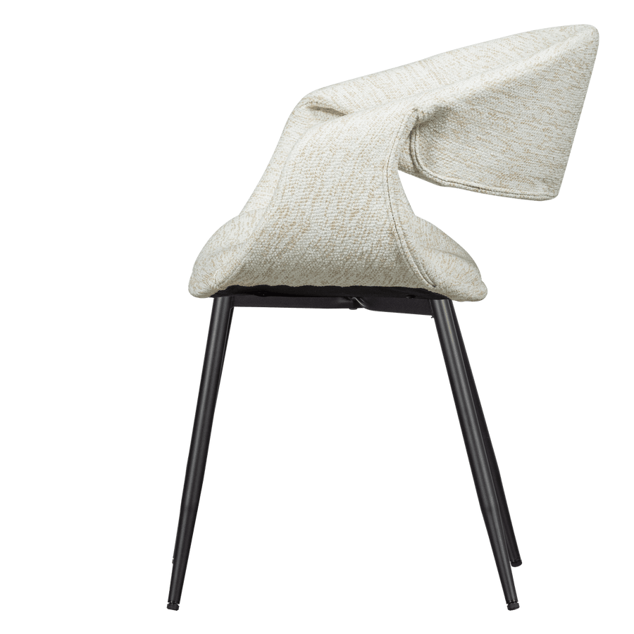 YOSSI EETKAMERSTOEL NATUREL MET METALEN POOT ZWART (set of 2)
