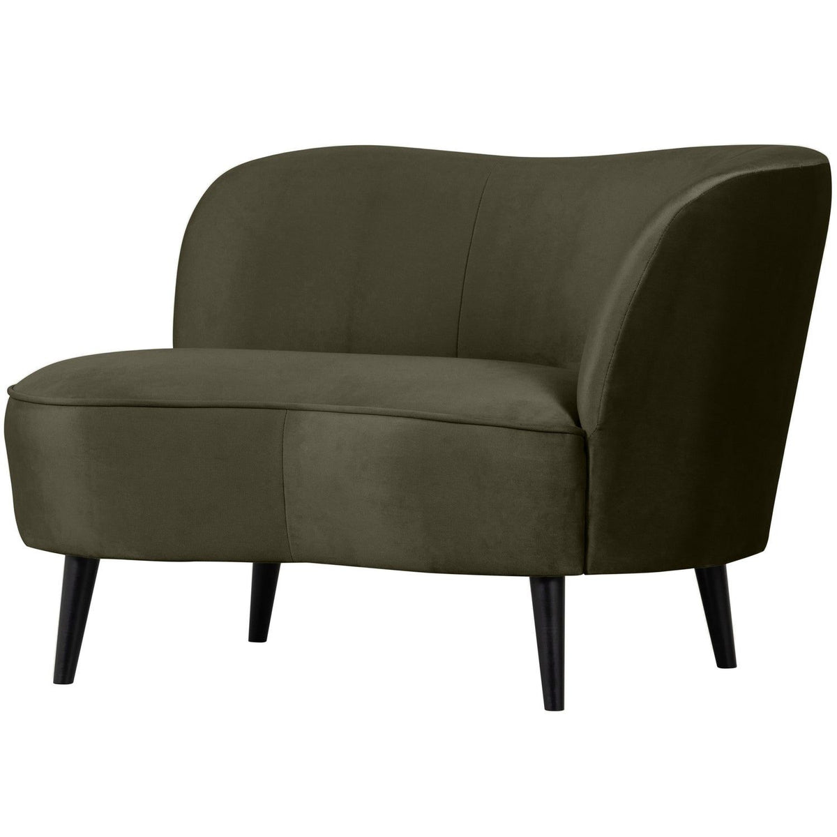 SARA LOUNGE FAUTEUIL RECHTS VELVET WARM GROEN