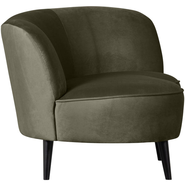SARA LOUNGE FAUTEUIL RECHTS VELVET WARM GROEN