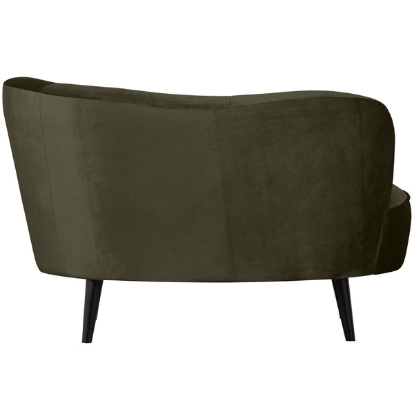 SARA LOUNGE FAUTEUIL RECHTS VELVET WARM GROEN