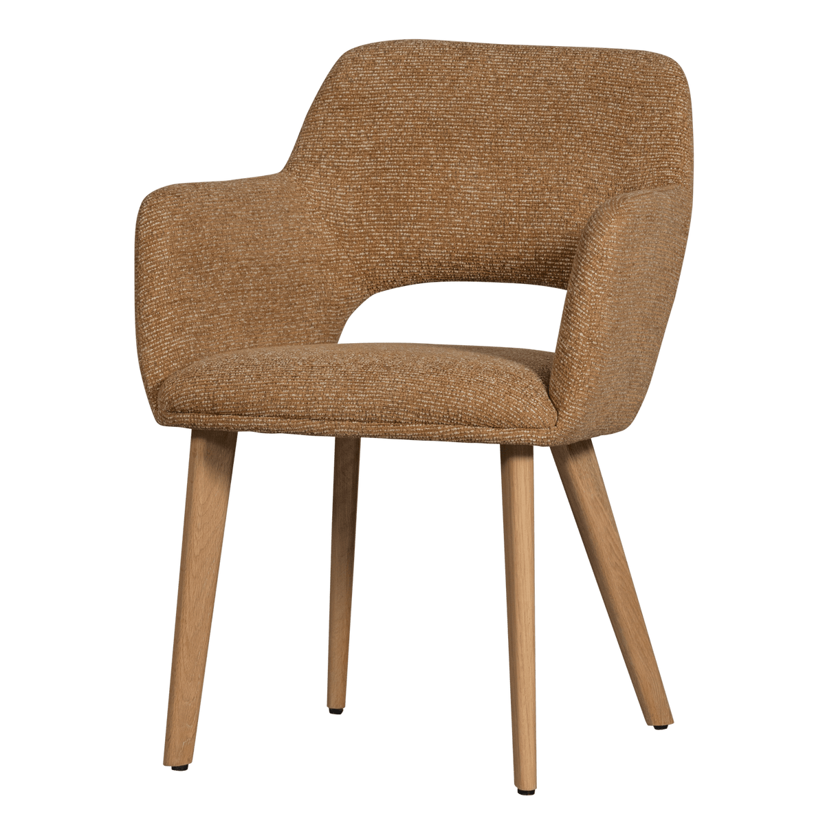MURAT EETKAMERSTOEL GEEL MET HOUTEN POOT NATUREL (set of 2)