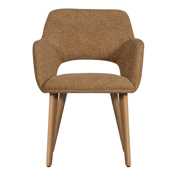 MURAT EETKAMERSTOEL GEEL MET HOUTEN POOT NATUREL (set of 2)