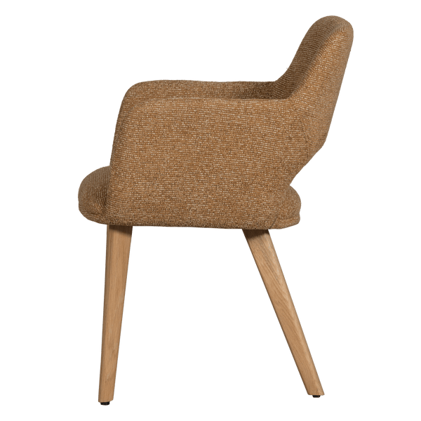 MURAT EETKAMERSTOEL GEEL MET HOUTEN POOT NATUREL (set of 2)