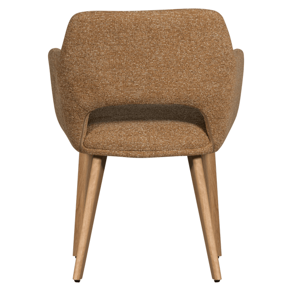 MURAT EETKAMERSTOEL GEEL MET HOUTEN POOT NATUREL (set of 2)