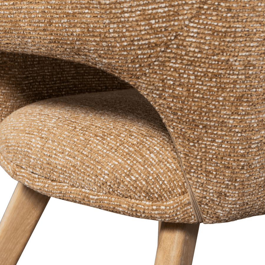 MURAT EETKAMERSTOEL GEEL MET HOUTEN POOT NATUREL (set of 2)