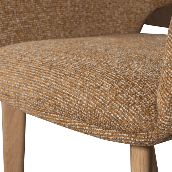 MURAT EETKAMERSTOEL GEEL MET HOUTEN POOT NATUREL (set of 2)