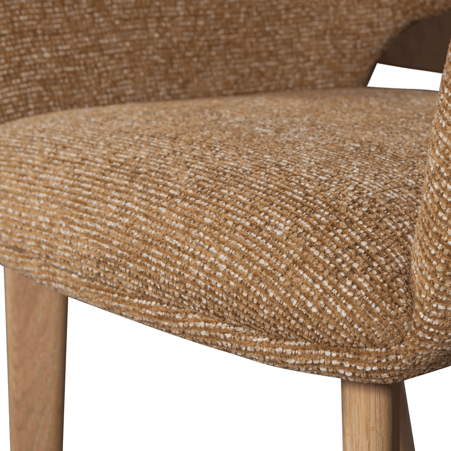 MURAT EETKAMERSTOEL GEEL MET HOUTEN POOT NATUREL (set of 2)