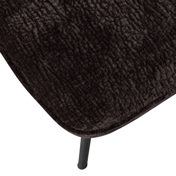 VOGUE EETKAMERSTOEL 3D CHENILLE DONKERBRUIN (set of 2)