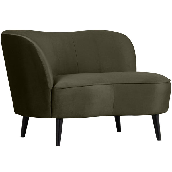 SARA LOUNGE FAUTEUIL LINKS VELVET WARM GROEN