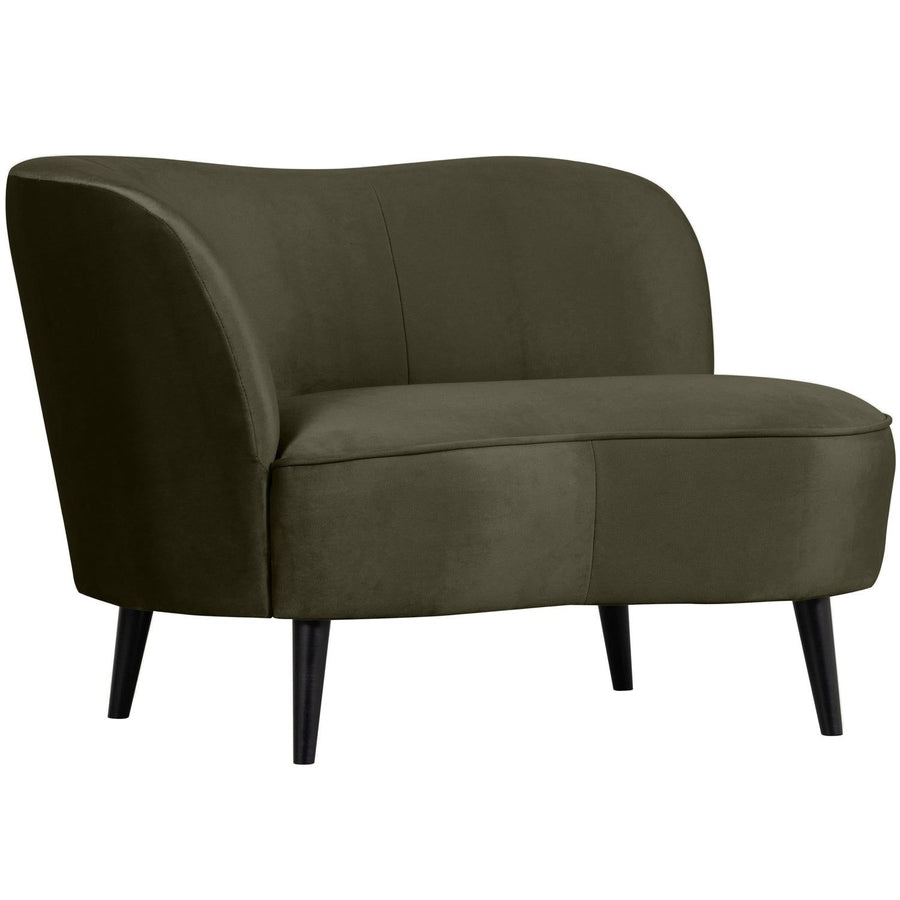 SARA LOUNGE FAUTEUIL LINKS VELVET WARM GROEN