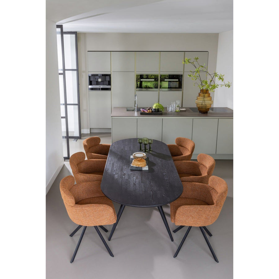 FENNE DRAAIBARE EETKAMERSTOEL GEWEVEN STOF GINGER (set of 2)