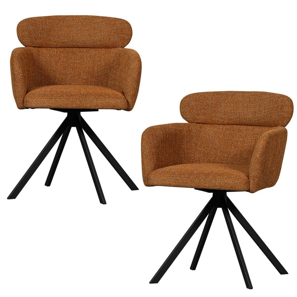FENNE DRAAIBARE EETKAMERSTOEL GEWEVEN STOF GINGER (set of 2)