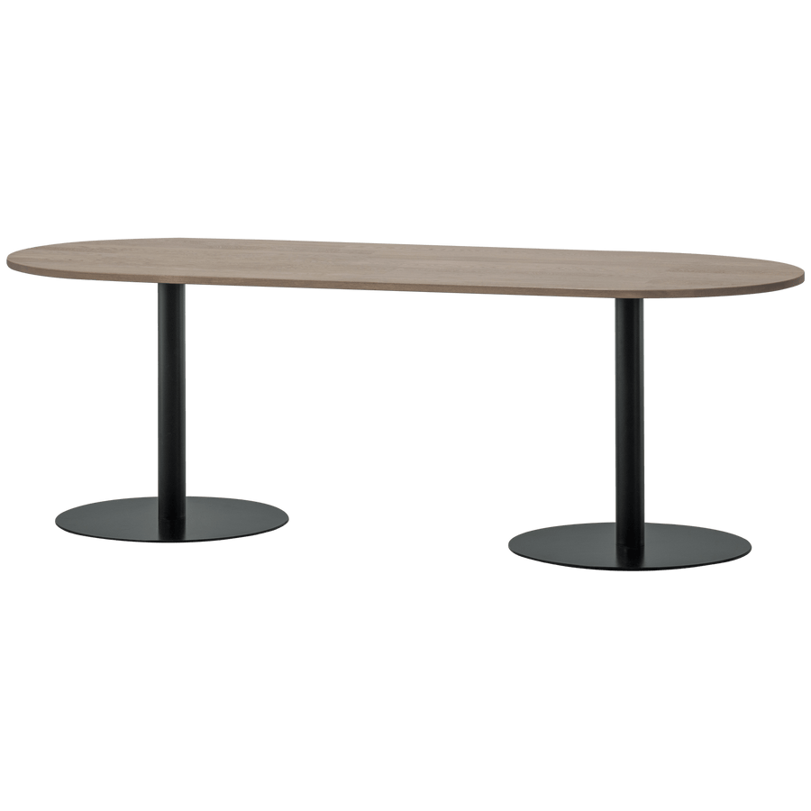 TABLO EETTAFEL OVAAL VL 220x90CM PEBBLE GREY/ZWART [fsc]