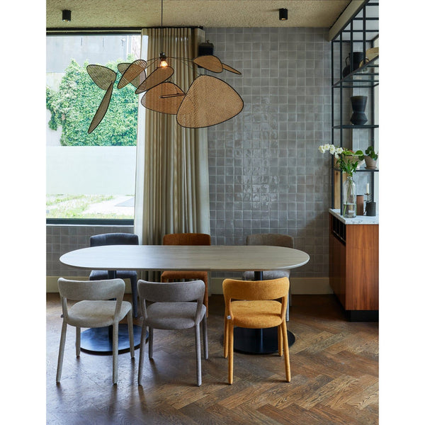 TABLO EETTAFEL OVAAL VL 220x90CM PEBBLE GREY/ZWART [fsc]