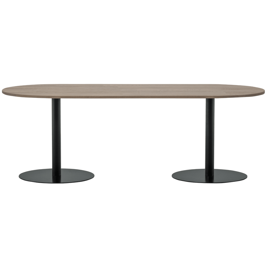 TABLO EETTAFEL OVAAL VL 220x90CM PEBBLE GREY/ZWART [fsc]