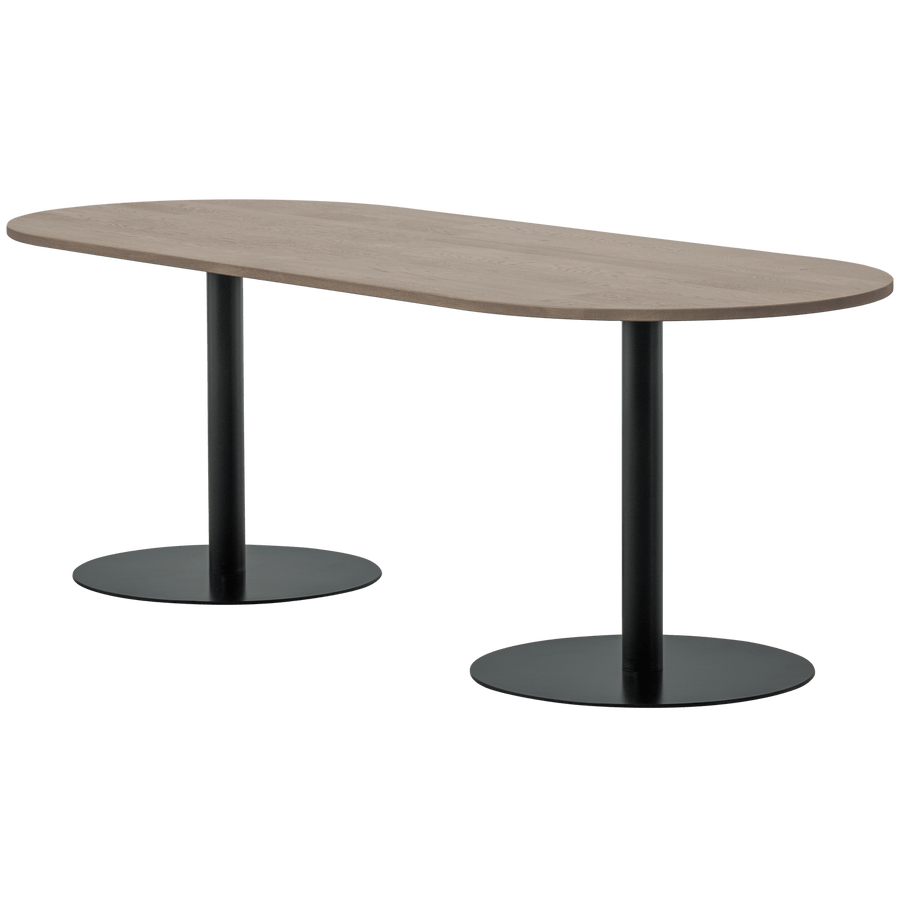 TABLO EETTAFEL OVAAL VL 220x90CM PEBBLE GREY/ZWART [fsc]