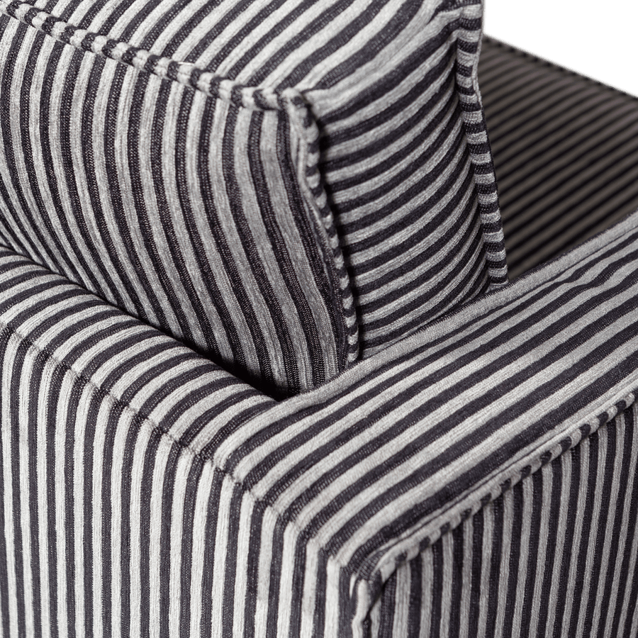 RODEO FAUTEUIL STREEP ZWART/GRIJS