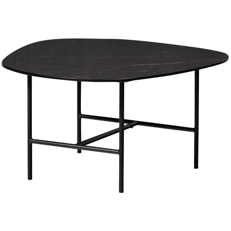 VAJEN SALONTAFEL MET ZWART MARMEREN LOOK BLAD 70X70 CM