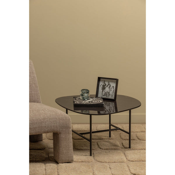 VAJEN SALONTAFEL MET ZWART MARMEREN LOOK BLAD 70X70 CM