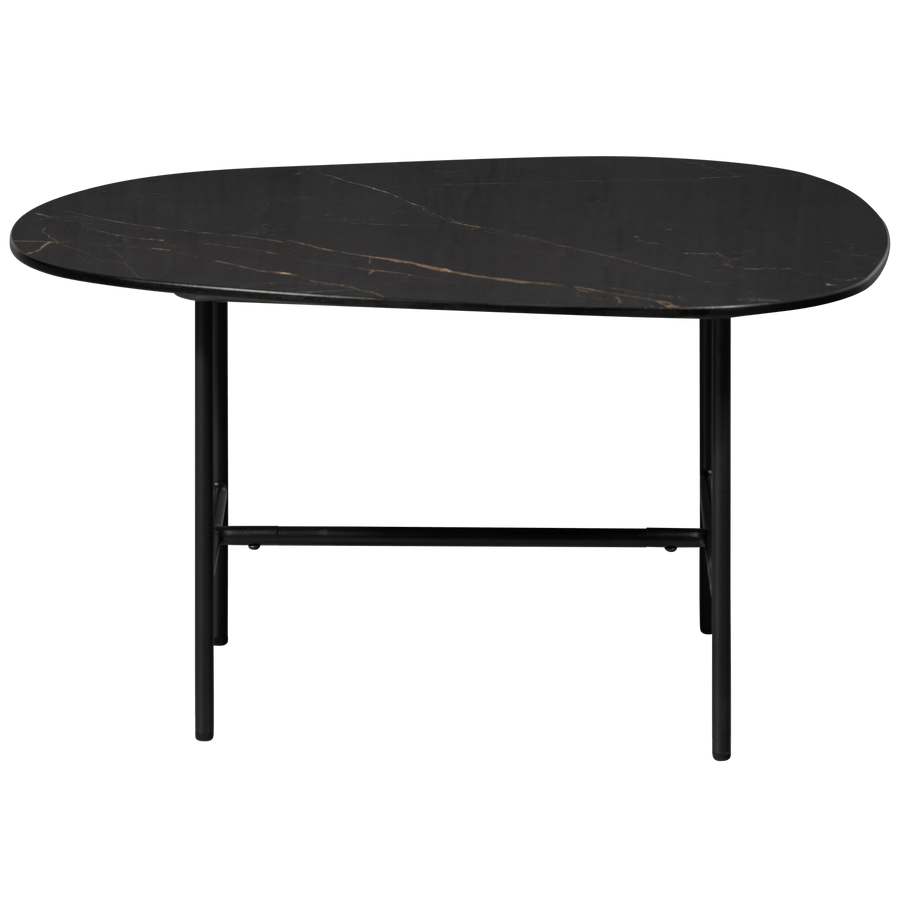 VAJEN SALONTAFEL MET ZWART MARMEREN LOOK BLAD 70X70 CM