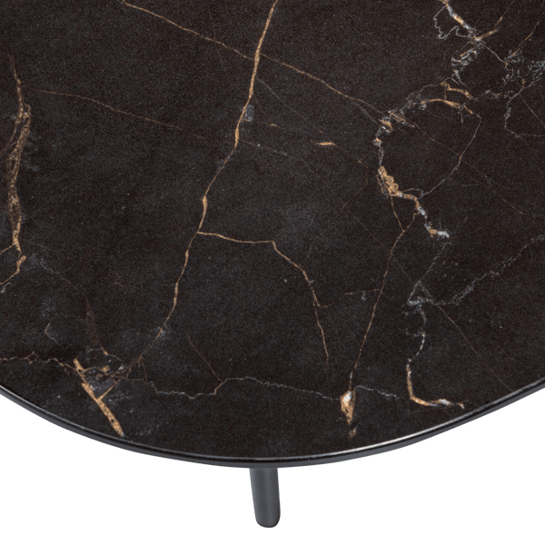VAJEN SALONTAFEL MET ZWART MARMEREN LOOK BLAD 70X70 CM
