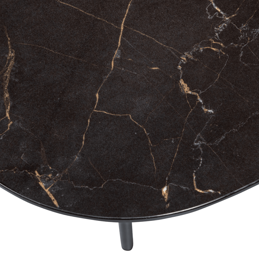 VAJEN SALONTAFEL MET ZWART MARMEREN LOOK BLAD 70X70 CM