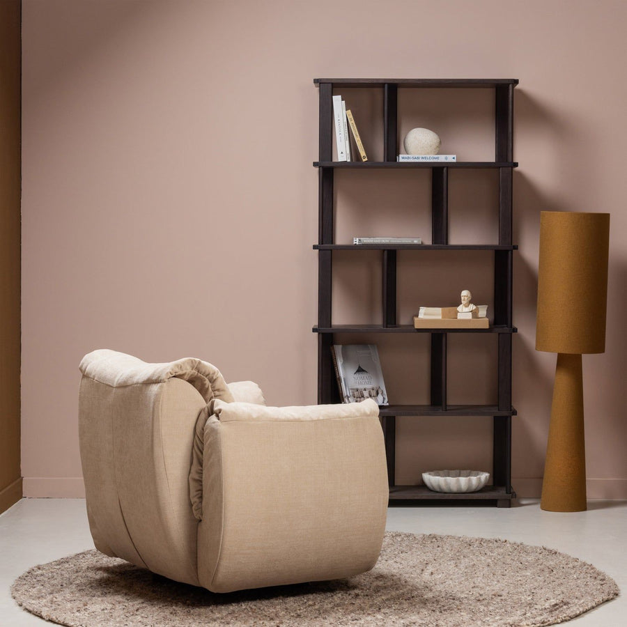 BAGGY DRAAIFAUTEUIL GEWEVEN CHENILLE ZAND