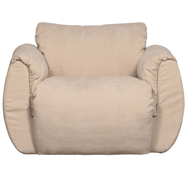 BAGGY DRAAIFAUTEUIL GEWEVEN CHENILLE ZAND
