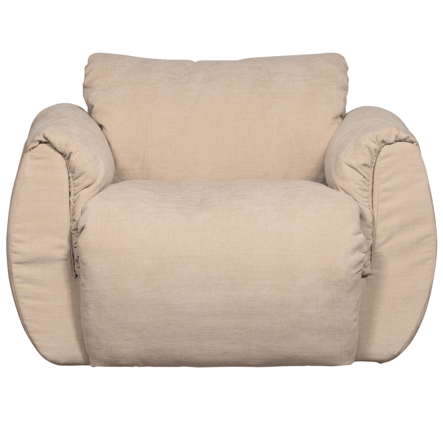 BAGGY DRAAIFAUTEUIL GEWEVEN CHENILLE ZAND