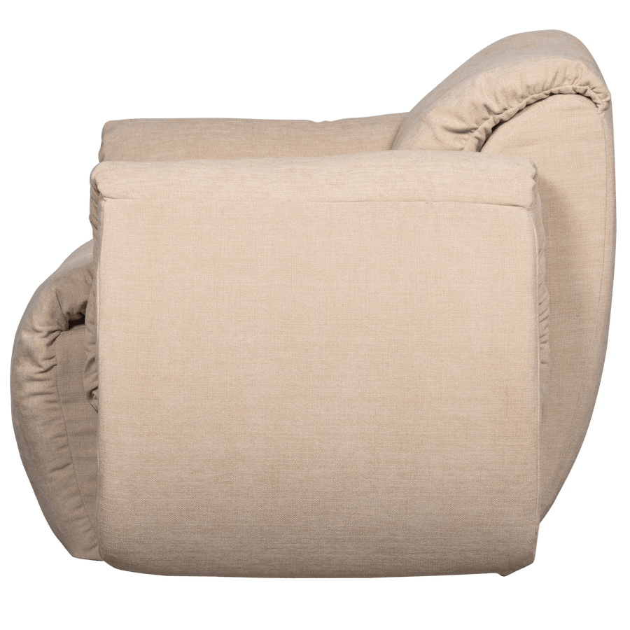 BAGGY DRAAIFAUTEUIL GEWEVEN CHENILLE ZAND