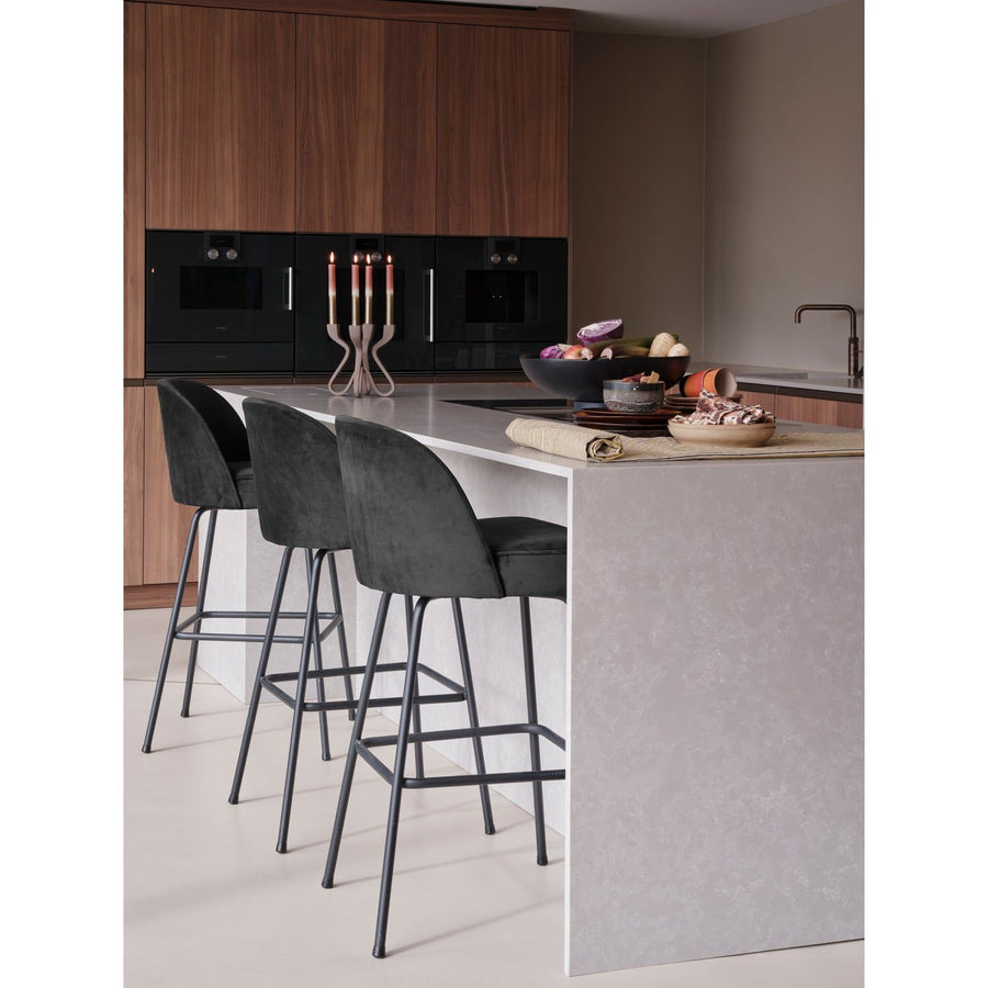 VOGUE BARSTOEL 80 CM VELVET ZWART
