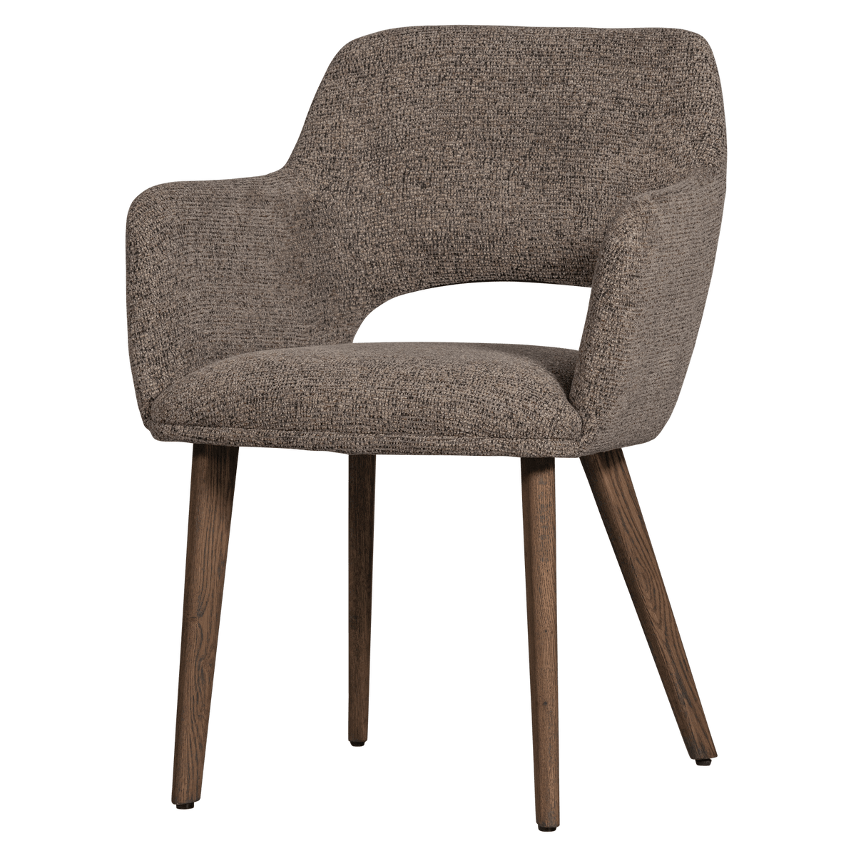 MURAT EETKAMERSTOEL TAUPE MET HOUTEN POOT BRUIN (set of 2)