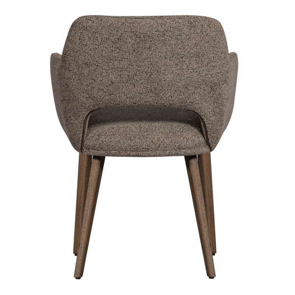 MURAT EETKAMERSTOEL TAUPE MET HOUTEN POOT BRUIN (set of 2)