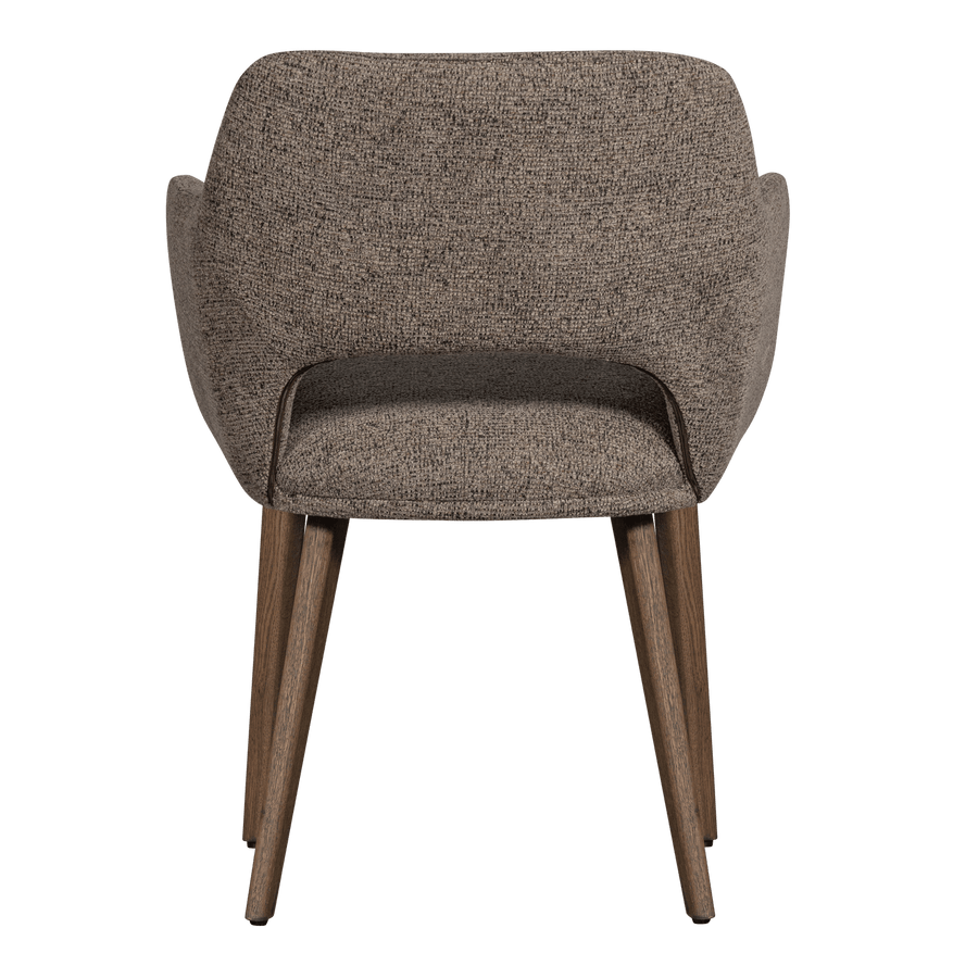 MURAT EETKAMERSTOEL TAUPE MET HOUTEN POOT BRUIN (set of 2)