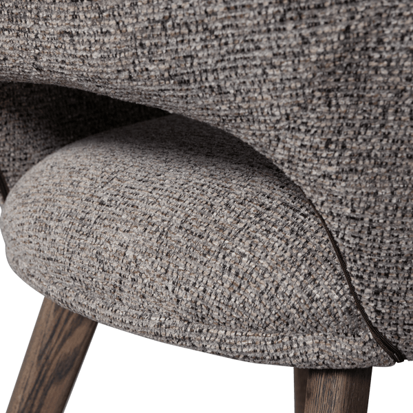 MURAT EETKAMERSTOEL TAUPE MET HOUTEN POOT BRUIN (set of 2)
