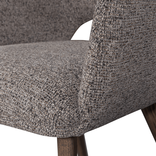 MURAT EETKAMERSTOEL TAUPE MET HOUTEN POOT BRUIN (set of 2)