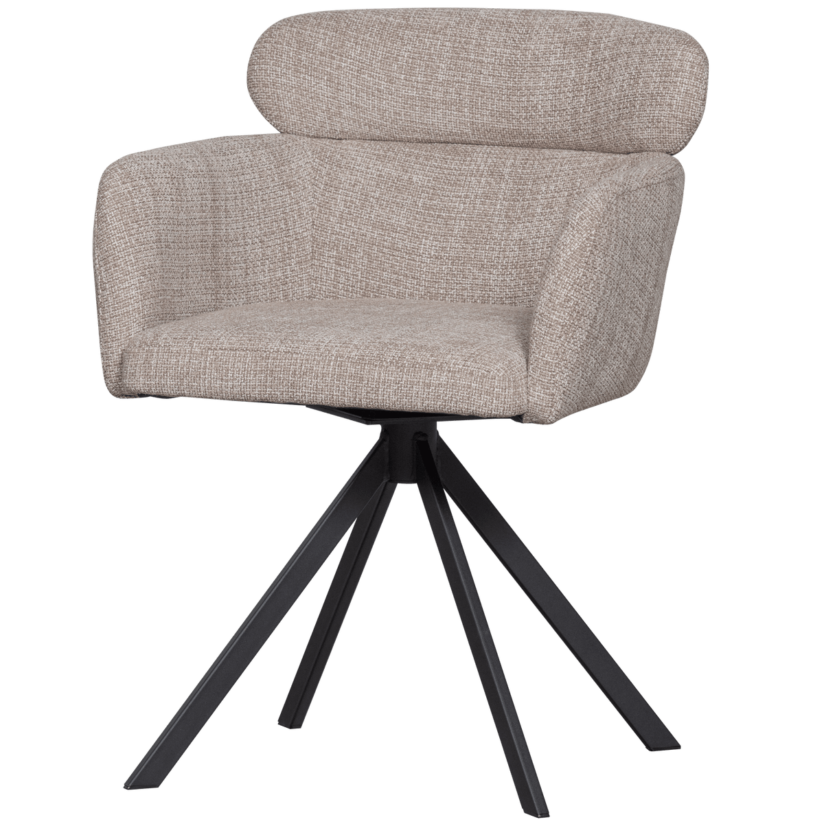 FENNE DRAAIBARE EETKAMERSTOEL GEWEVEN STOF NATUREL (set of 2)