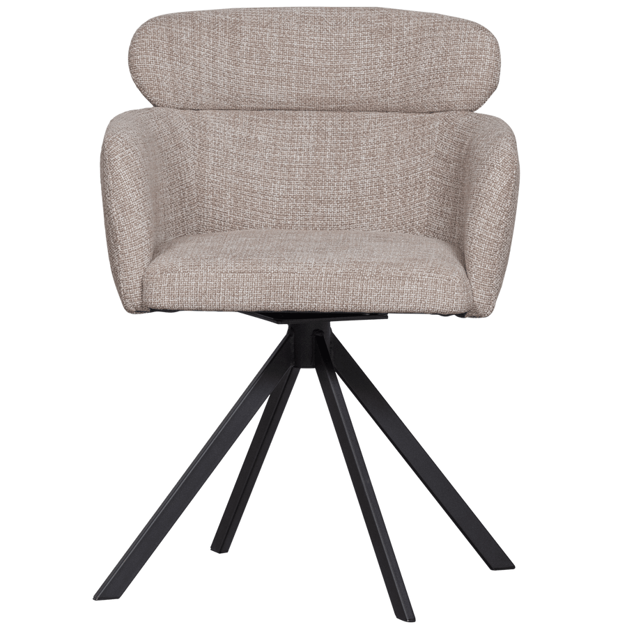 FENNE DRAAIBARE EETKAMERSTOEL GEWEVEN STOF NATUREL (set of 2)