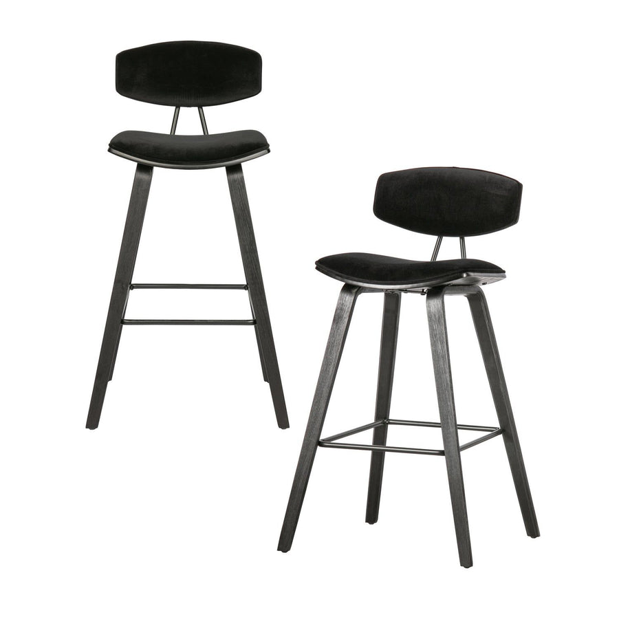 SENN BARSTOEL VELVET ZWART (set of 2)